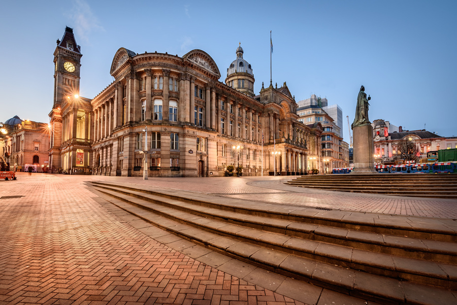 Spotless Commercial Cleaning Services in Birmingham. Birmingham Town Hall in England, UK